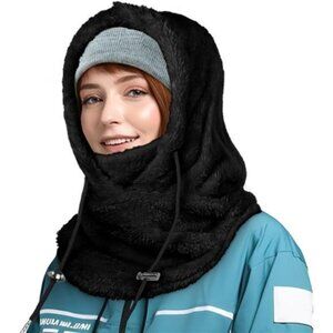 Winter Face Mask for Men Women Hat Neck Black